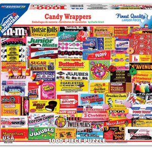 White Mountain 1000-Piece Jigsaw Puzzle "Candy Wrappers" by Charlie Girard EUC